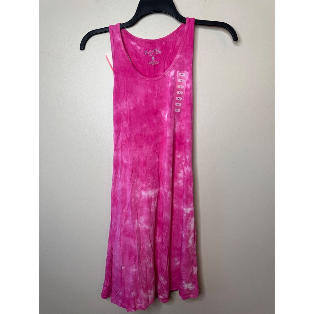 Salt Life Live Salty Magenta Tie Dye Twisted Racerback Tank Dress